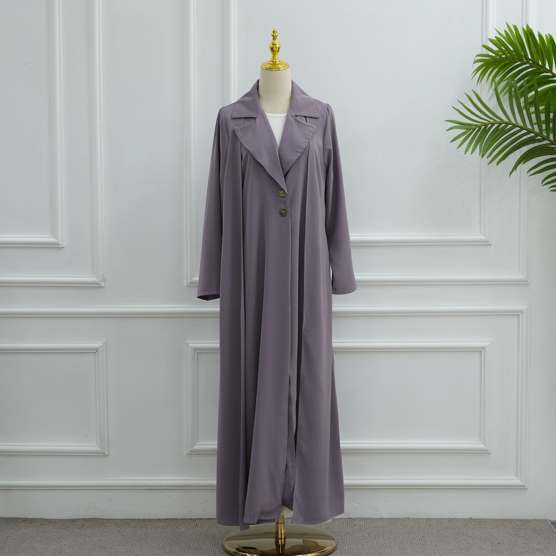 LM313 Cardigan Col Blazer Élégant avec Ensemble Hijab - Tenue Modeste 2 Pièces pour Femmes Musulmanes