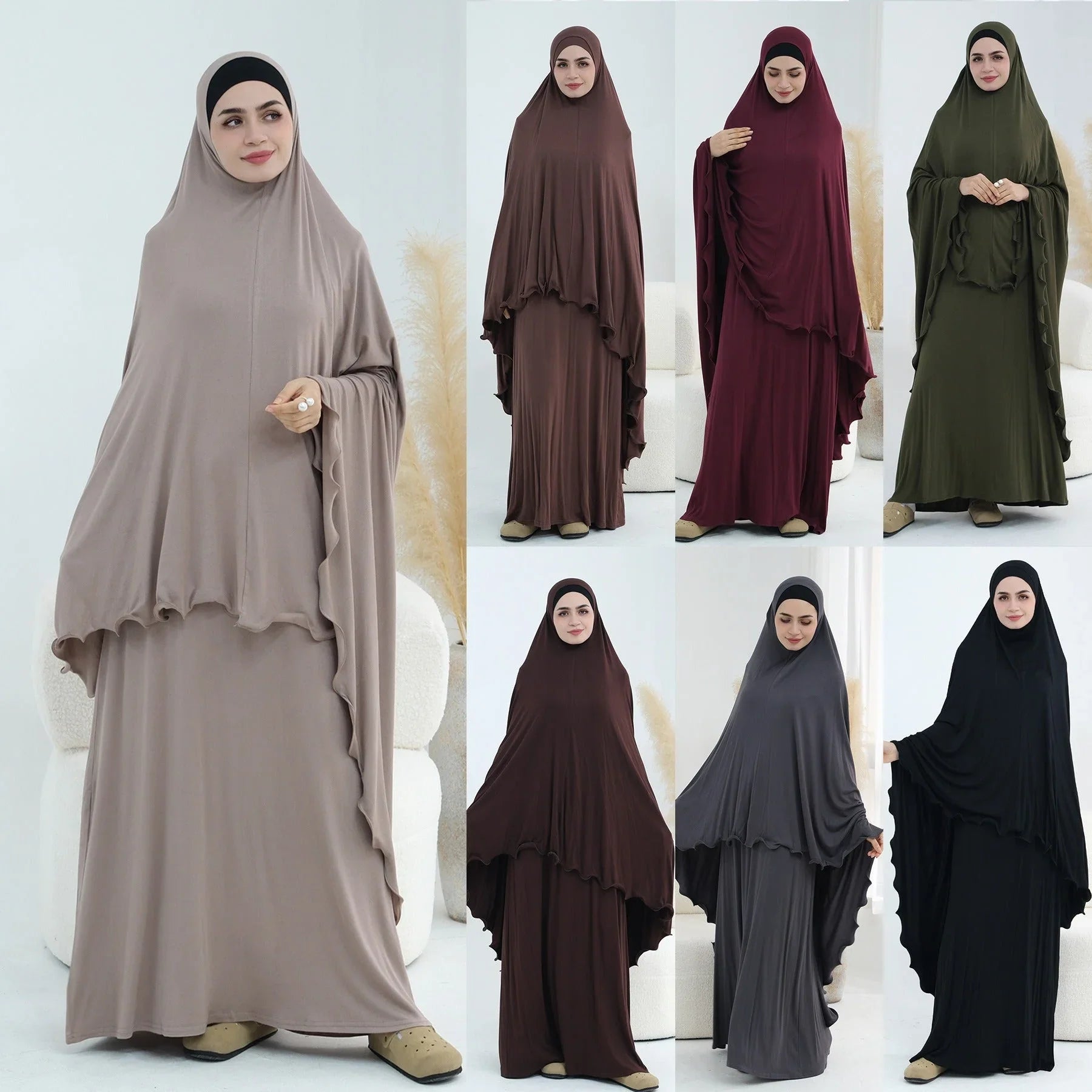 LM309 Ensemble Khimar de Prière Jersey Modal – Khimar Une Pièce Doux & Longue Robe Modeste