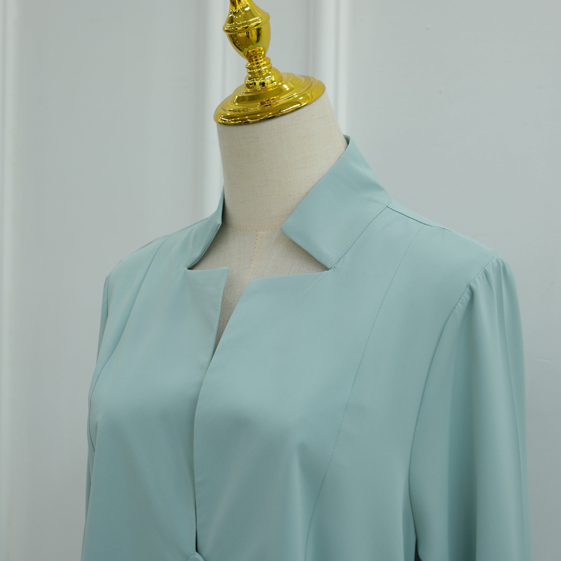 LM312 Cardigan Col Blazer Modeste avec Ensemble Hijab - Abaya 2 Pièces Boutonnée Devant pour Femmes Musulmanes