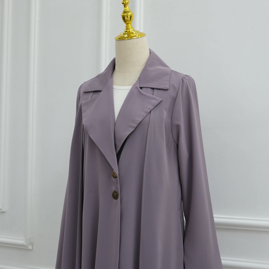 LM313 Cardigan Col Blazer Élégant avec Ensemble Hijab - Tenue Modeste 2 Pièces pour Femmes Musulmanes