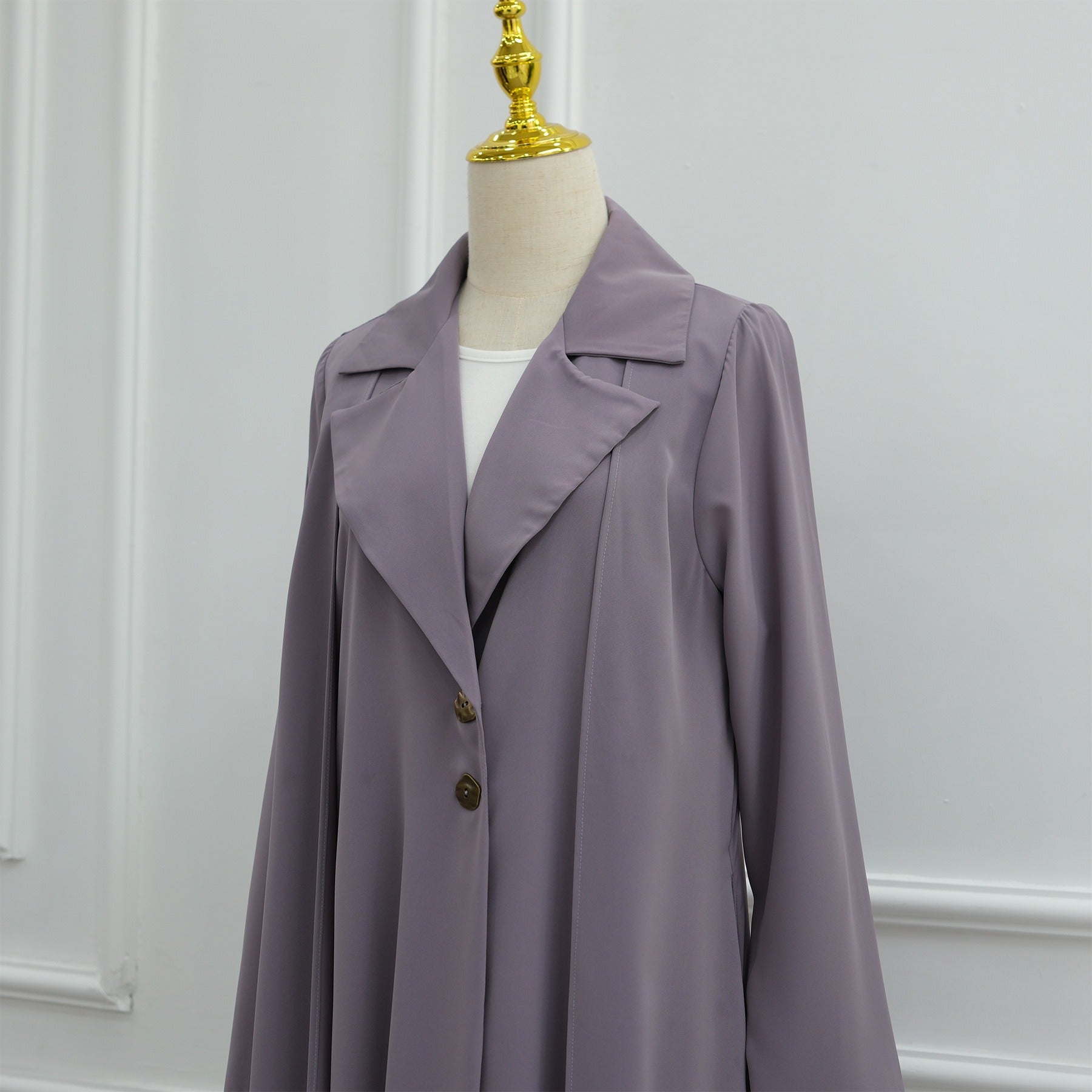 LM313 Cardigan Col Blazer Élégant avec Ensemble Hijab - Tenue Modeste 2 Pièces pour Femmes Musulmanes
