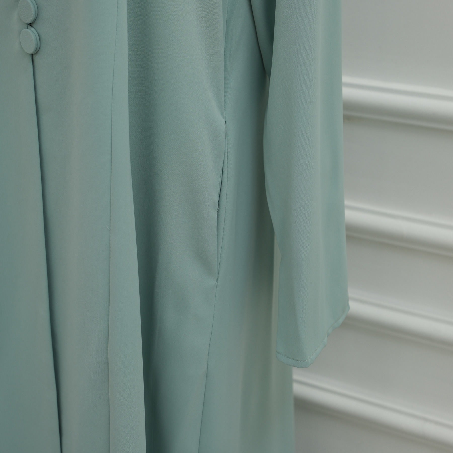 LM312 Cardigan Col Blazer Modeste avec Ensemble Hijab - Abaya 2 Pièces Boutonnée Devant pour Femmes Musulmanes