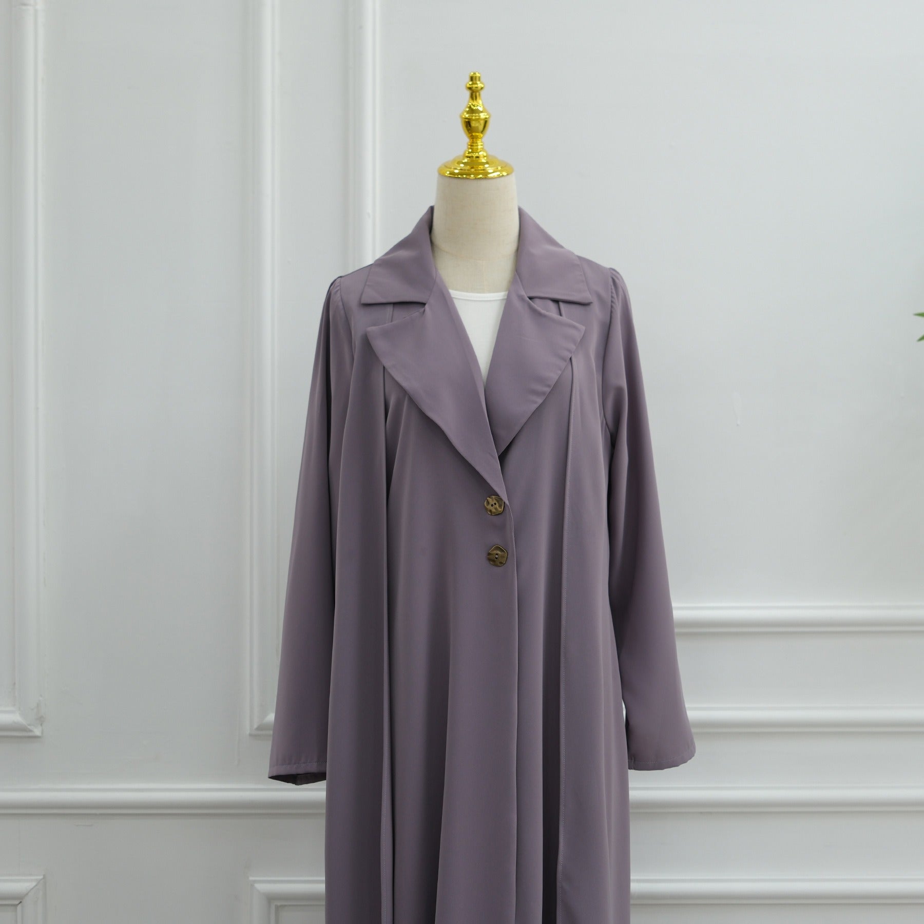 LM313 Cardigan Col Blazer Élégant avec Ensemble Hijab - Tenue Modeste 2 Pièces pour Femmes Musulmanes