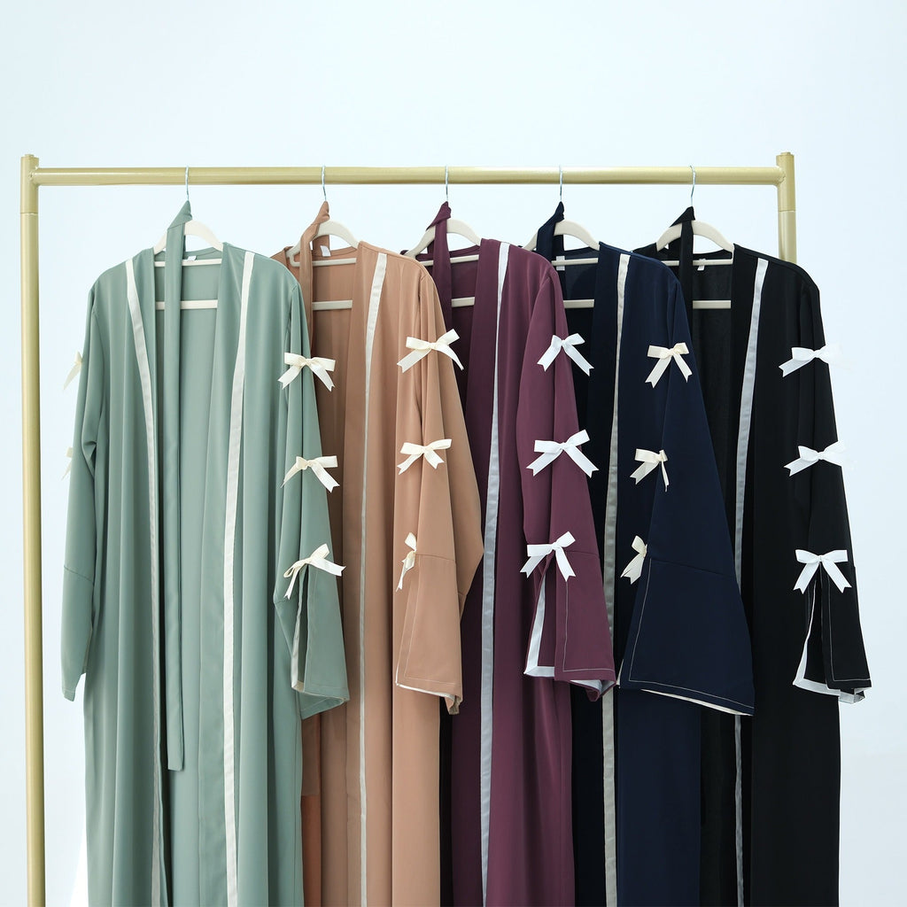 LM316 Cardigan Nœud Élégant - Vêtement Extérieur Modeste Premium