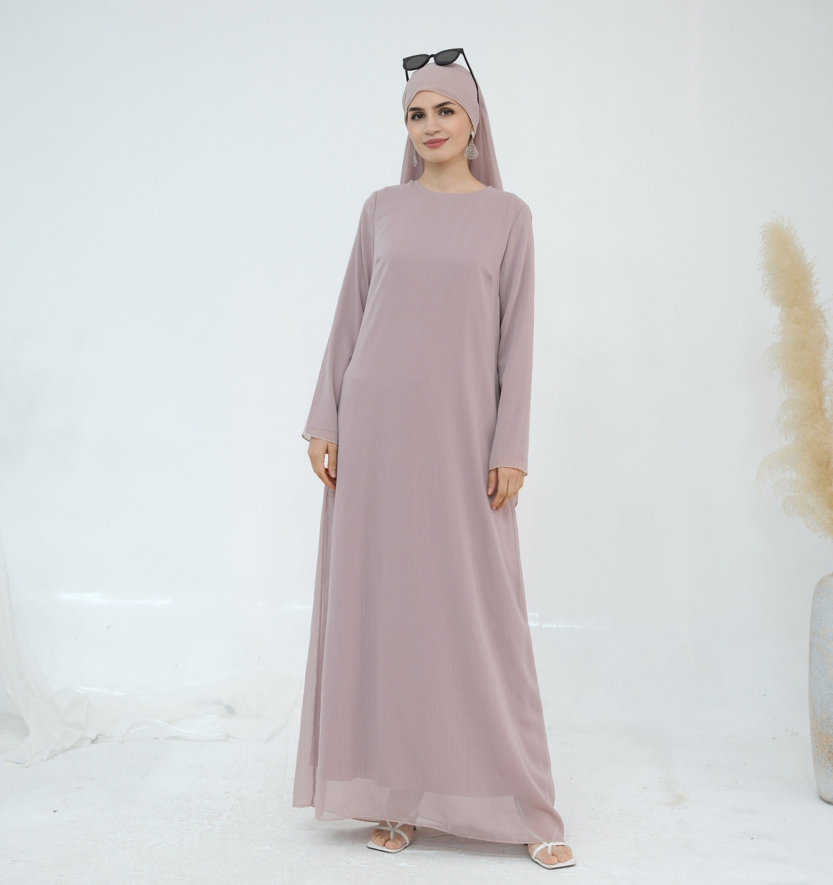 LM323 Ensemble Robe Abaya Musulmane avec Hijab - Mode Islamique Modeste
