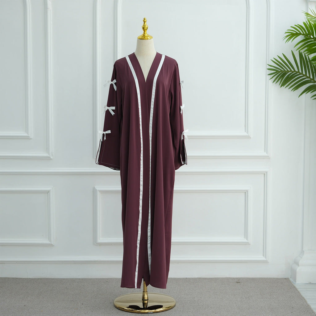 LM316 Cardigan Nœud Élégant - Vêtement Extérieur Modeste Premium