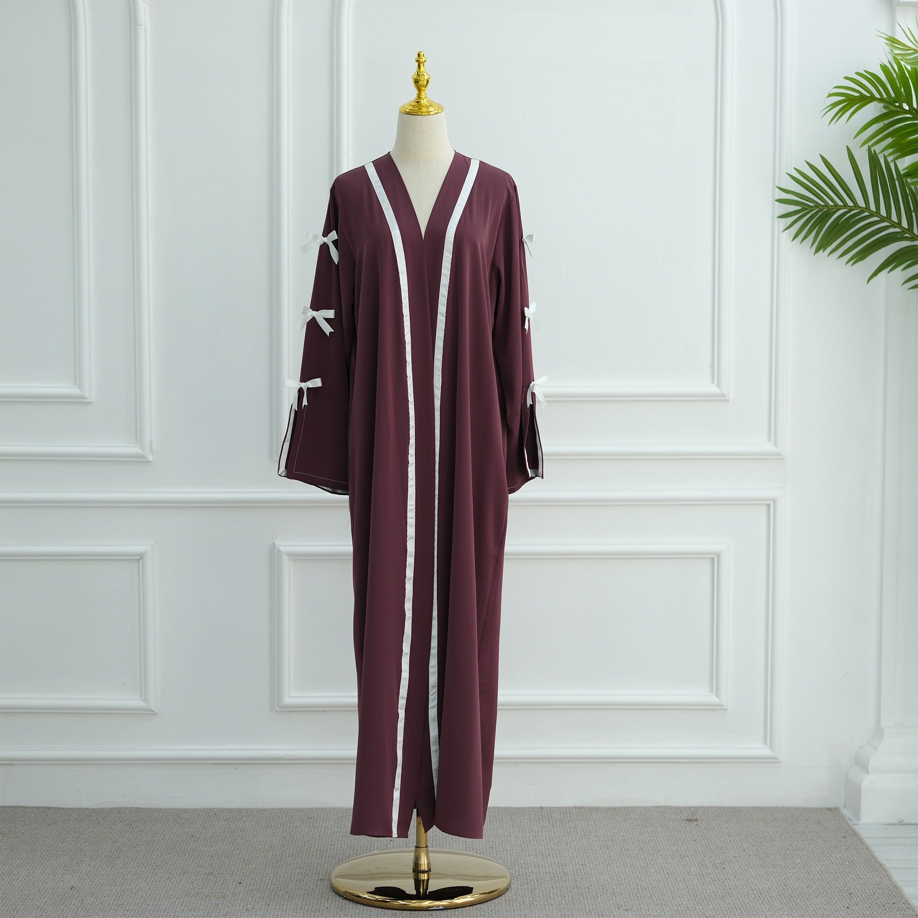 LM316 Cardigan Nœud Élégant - Vêtement Extérieur Modeste Premium
