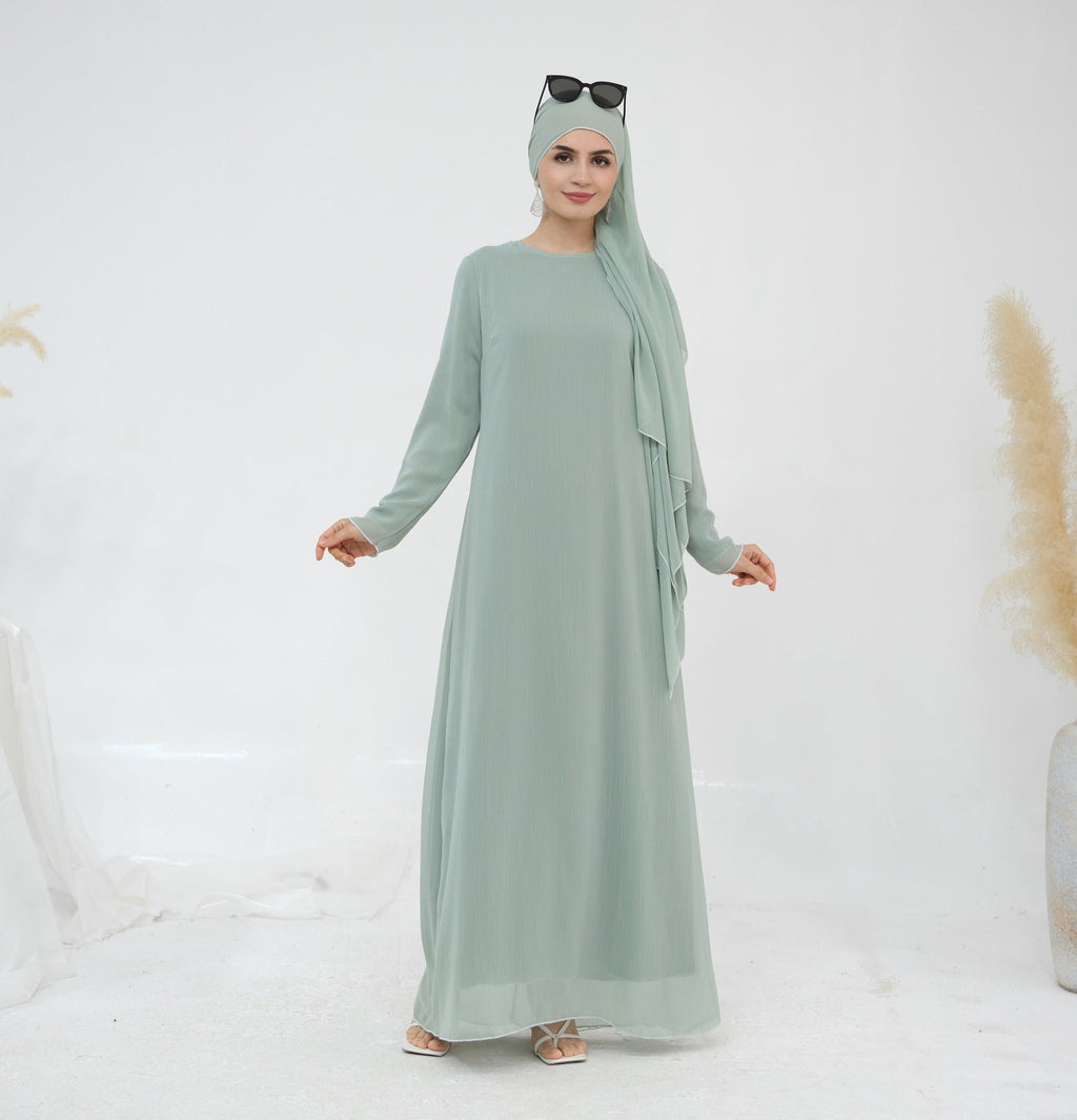 LM323 Ensemble Robe Abaya Musulmane avec Hijab - Mode Islamique Modeste