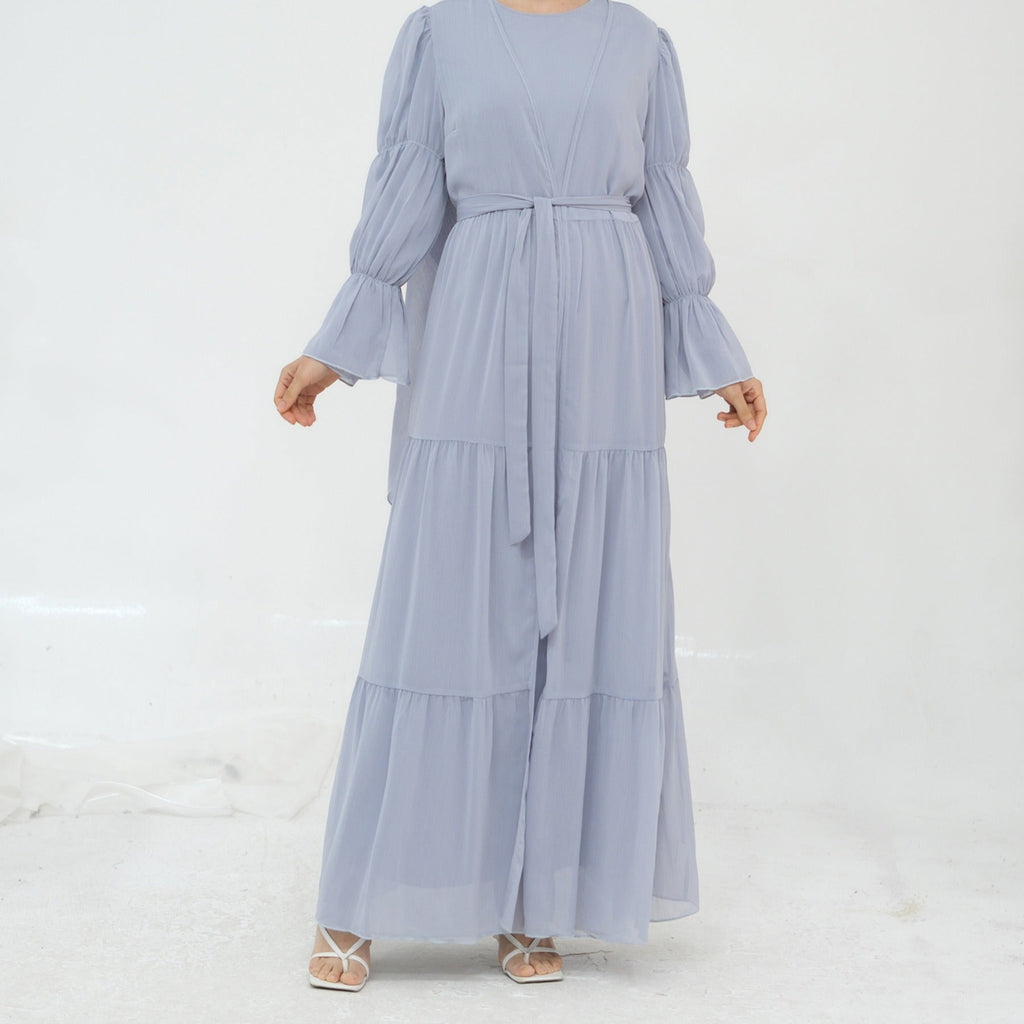 LM323 Ensemble Robe Abaya Musulmane avec Hijab - Mode Islamique Modeste