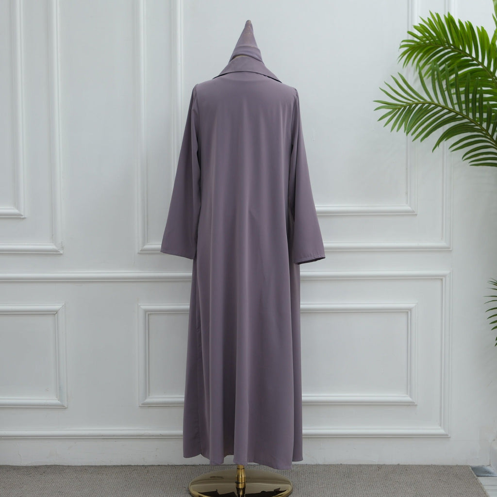 LM313 Cardigan Col Blazer Élégant avec Ensemble Hijab - Tenue Modeste 2 Pièces pour Femmes Musulmanes