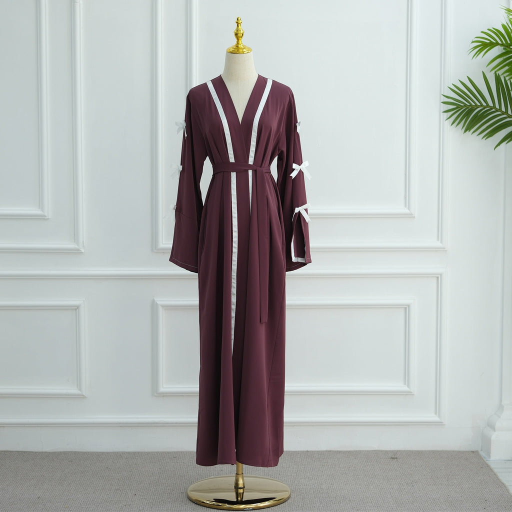 LM316 Cardigan Nœud Élégant - Vêtement Extérieur Modeste Premium