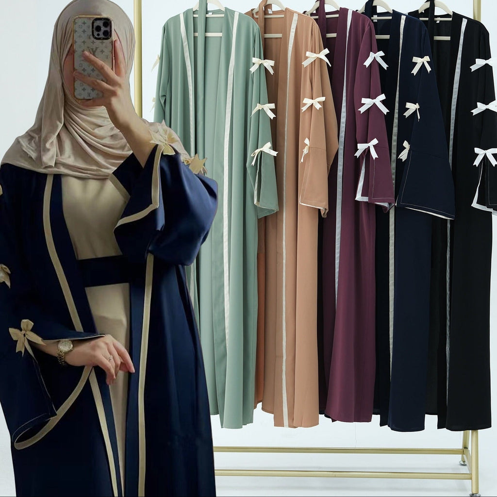 LM316 Cardigan Nœud Élégant - Vêtement Extérieur Modeste Premium