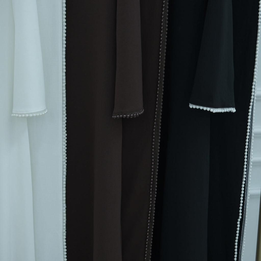 LM320 Ensemble Châle Perlé & Robe Manches Longues - Mode Modeste 2 Pièces
