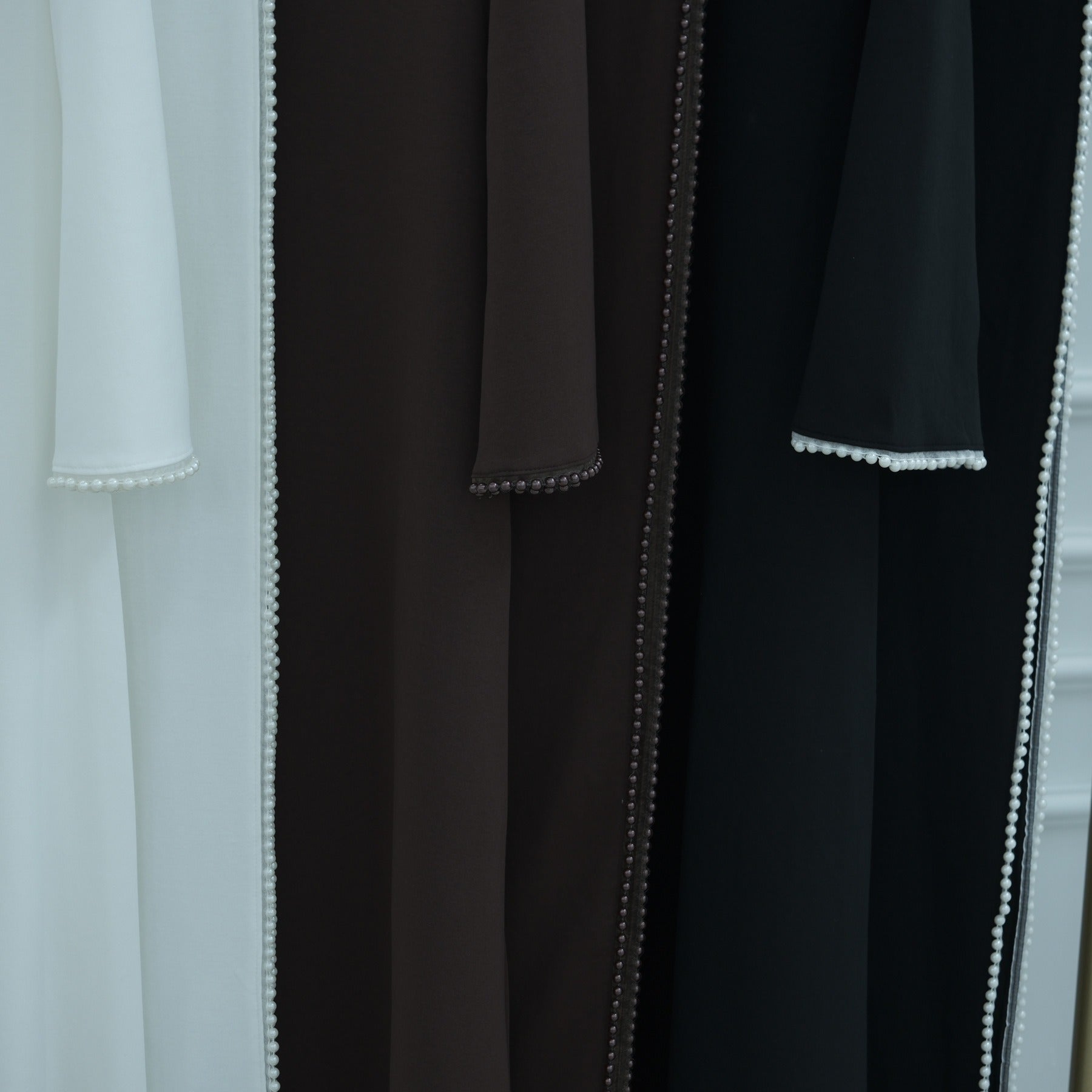 LM320 Ensemble Châle Perlé & Robe Manches Longues - Mode Modeste 2 Pièces