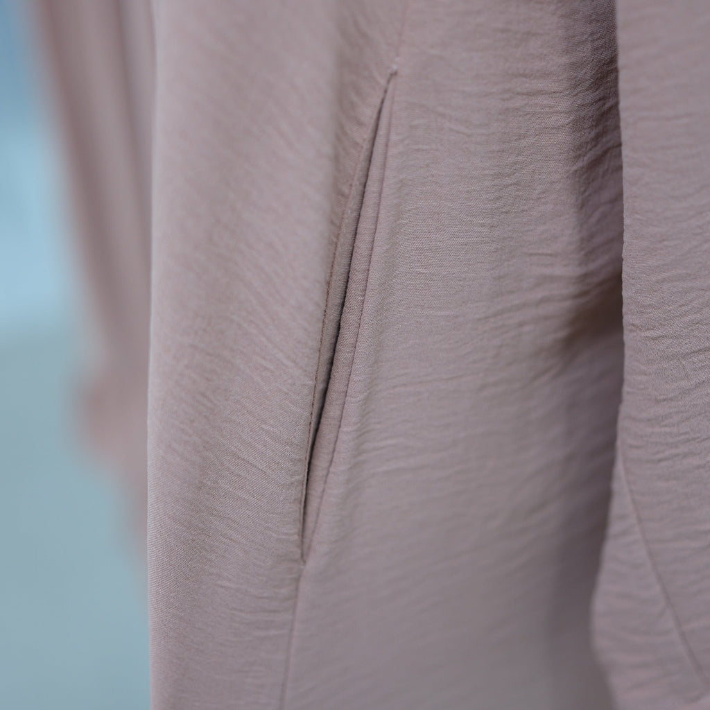 LM315 Robe de Prière Mousseline Froissée avec Grand Ensemble Hijab - Abaya Couleur Unie pour Femmes Musulmanes