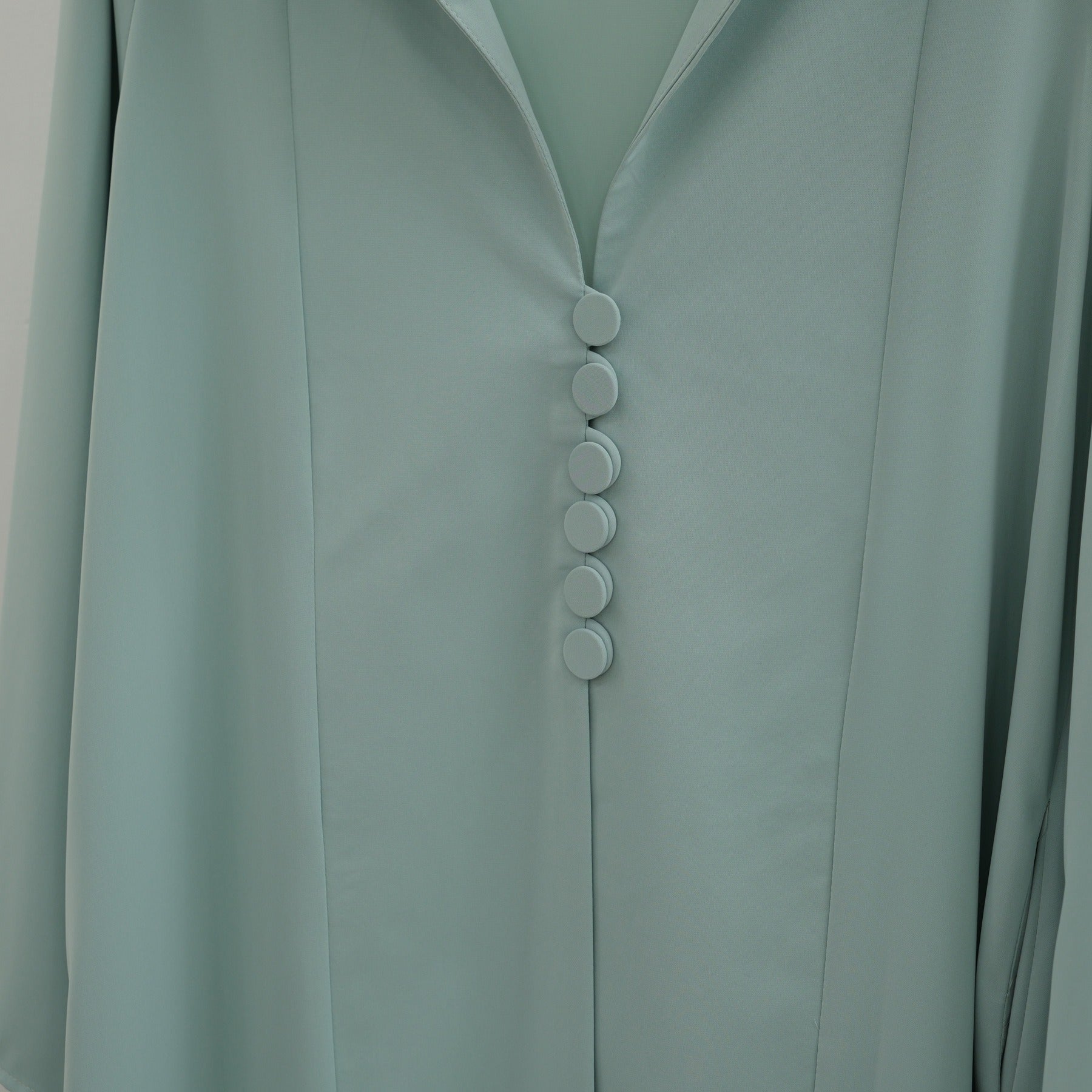 LM312 Cardigan Col Blazer Modeste avec Ensemble Hijab - Abaya 2 Pièces Boutonnée Devant pour Femmes Musulmanes