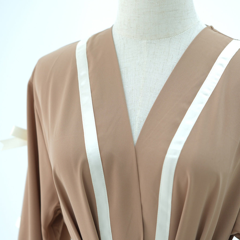 LM316 Cardigan Nœud Élégant - Vêtement Extérieur Modeste Premium