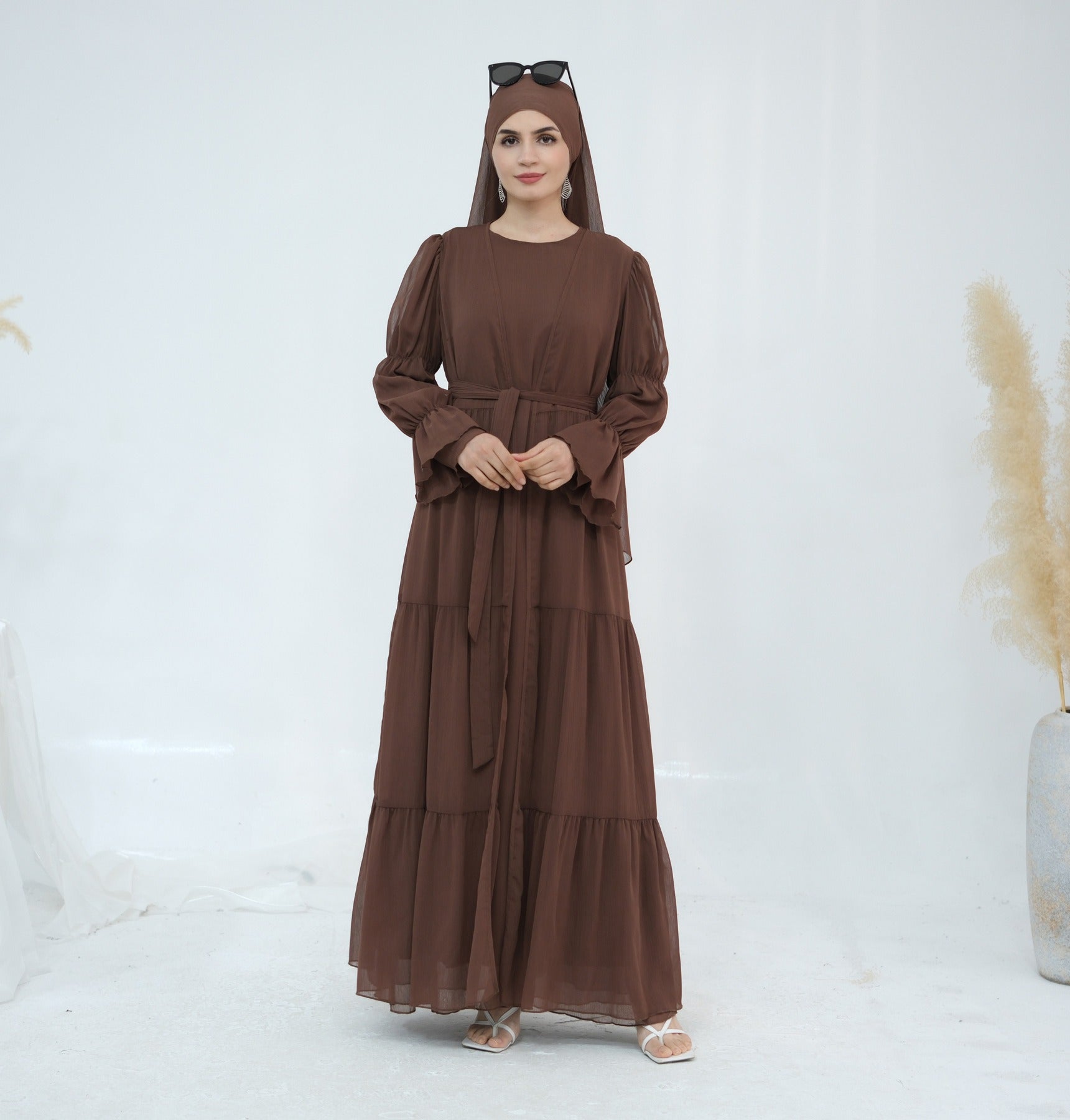 LM323 Ensemble Robe Abaya Musulmane avec Hijab - Mode Islamique Modeste