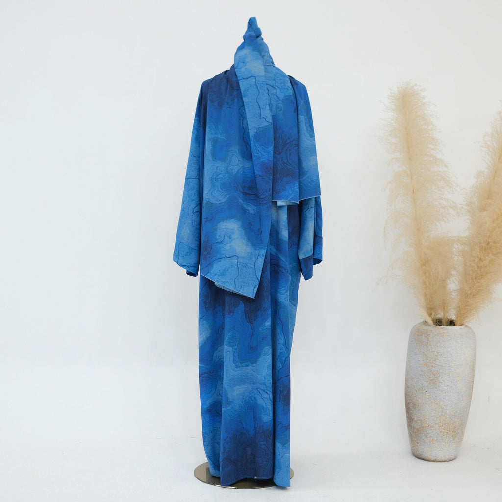 LM317 Ensemble Cardigan Imprimé & Hijab - Mode Modeste 2 Pièces