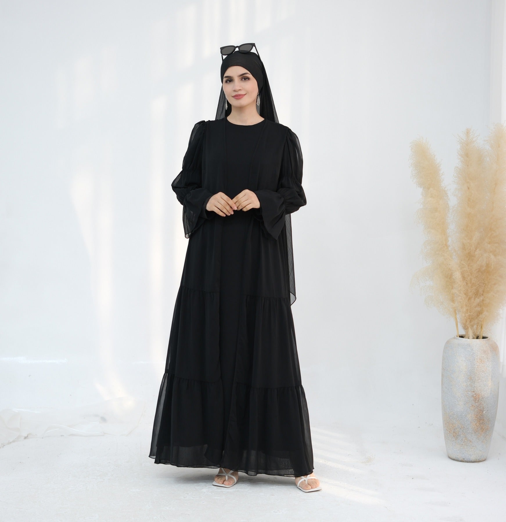 LM323 Ensemble Robe Abaya Musulmane avec Hijab - Mode Islamique Modeste