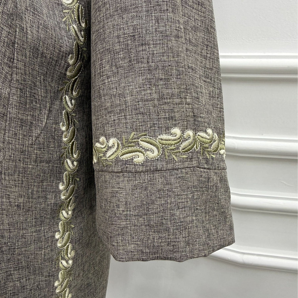 LM319 Cardigan Abaya Brodé - Vêtement Extérieur Modeste Élégant