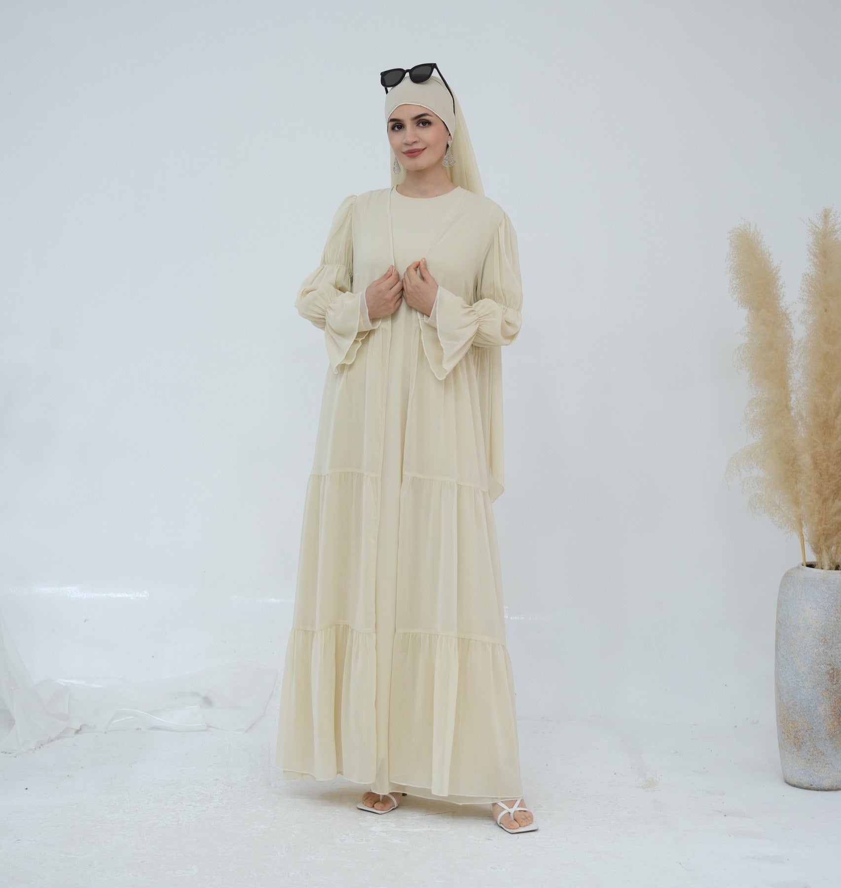 LM323 Ensemble Robe Abaya Musulmane avec Hijab - Mode Islamique Modeste