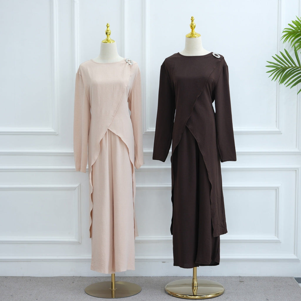 LM322 Ensemble Modeste 2 Pièces - Tenue Haut & Pantalon