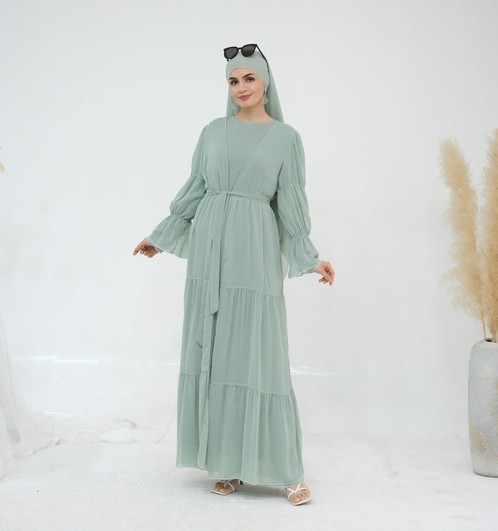 LM323 Ensemble Robe Abaya Musulmane avec Hijab - Mode Islamique Modeste