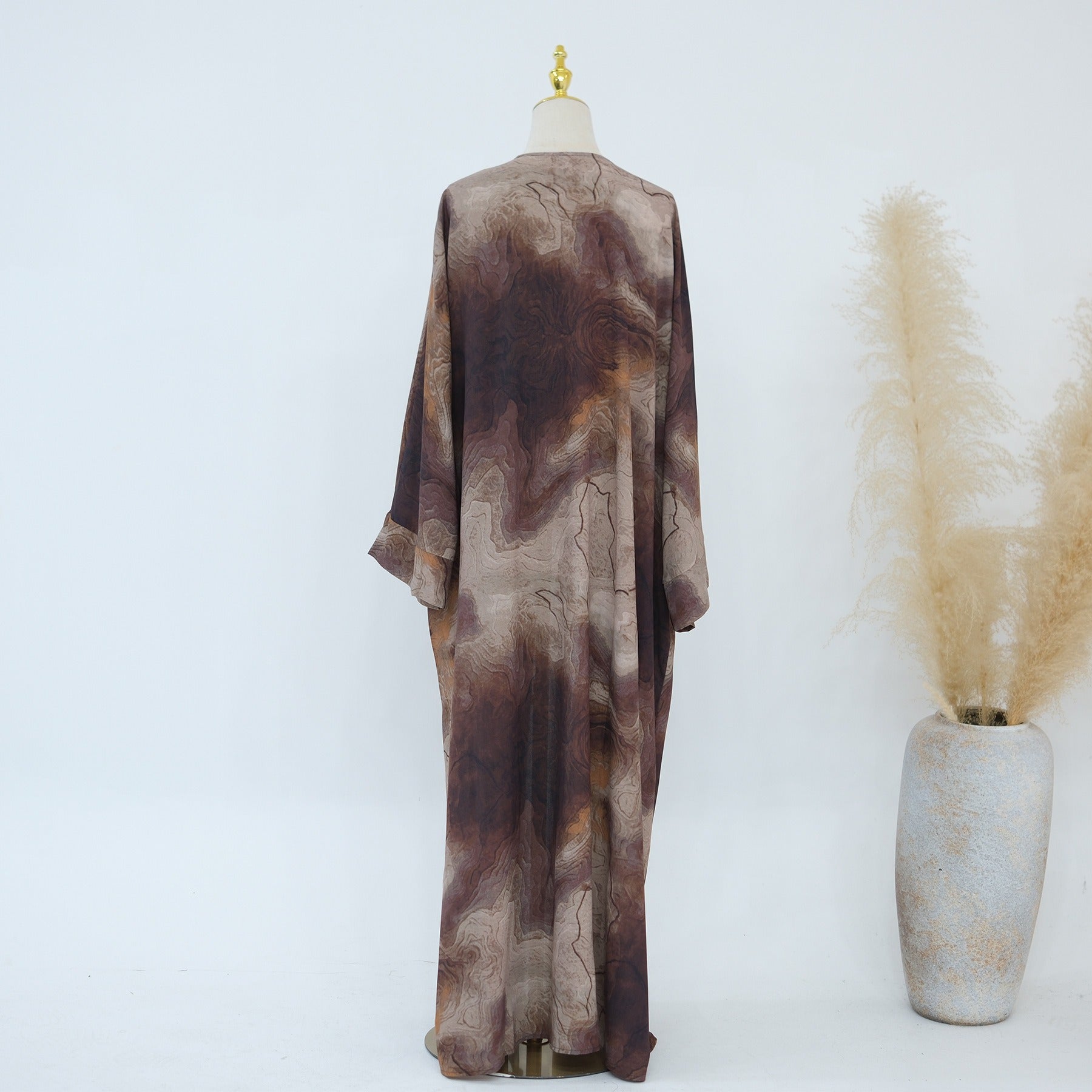 LM317 Ensemble Cardigan Imprimé & Hijab - Mode Modeste 2 Pièces