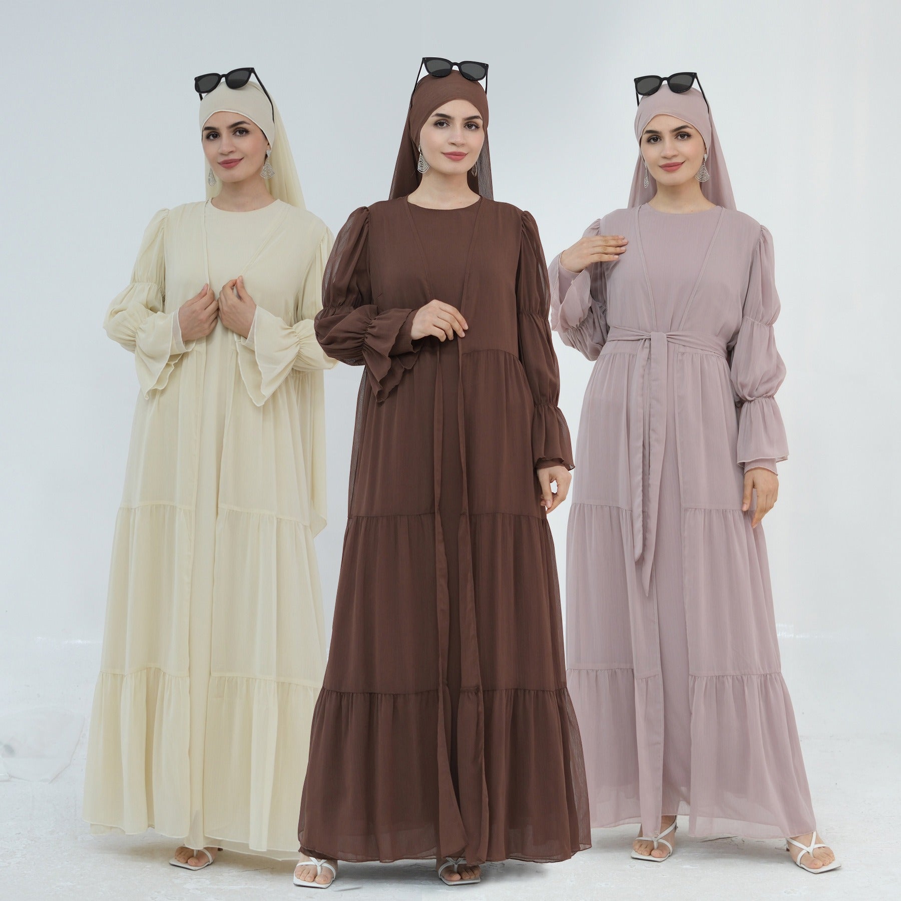LM323 Ensemble Robe Abaya Musulmane avec Hijab - Mode Islamique Modeste