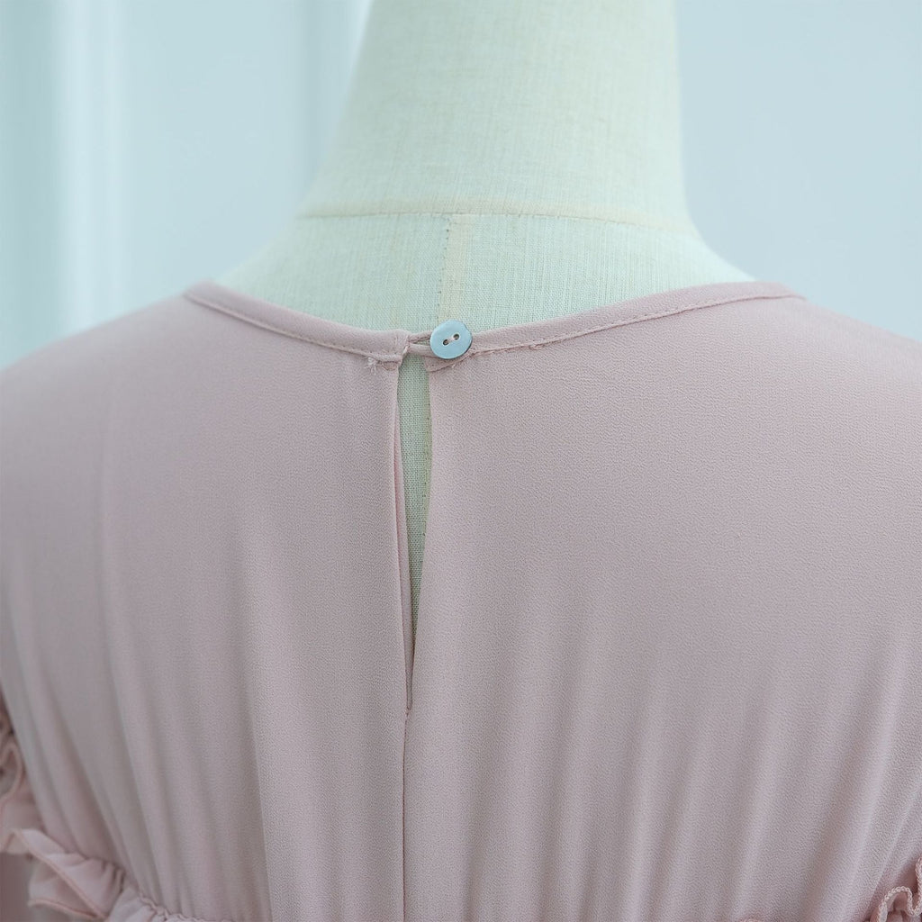 LM318 Robe Abaya Étagée Luxueuse - Mode Modeste Manches Longues