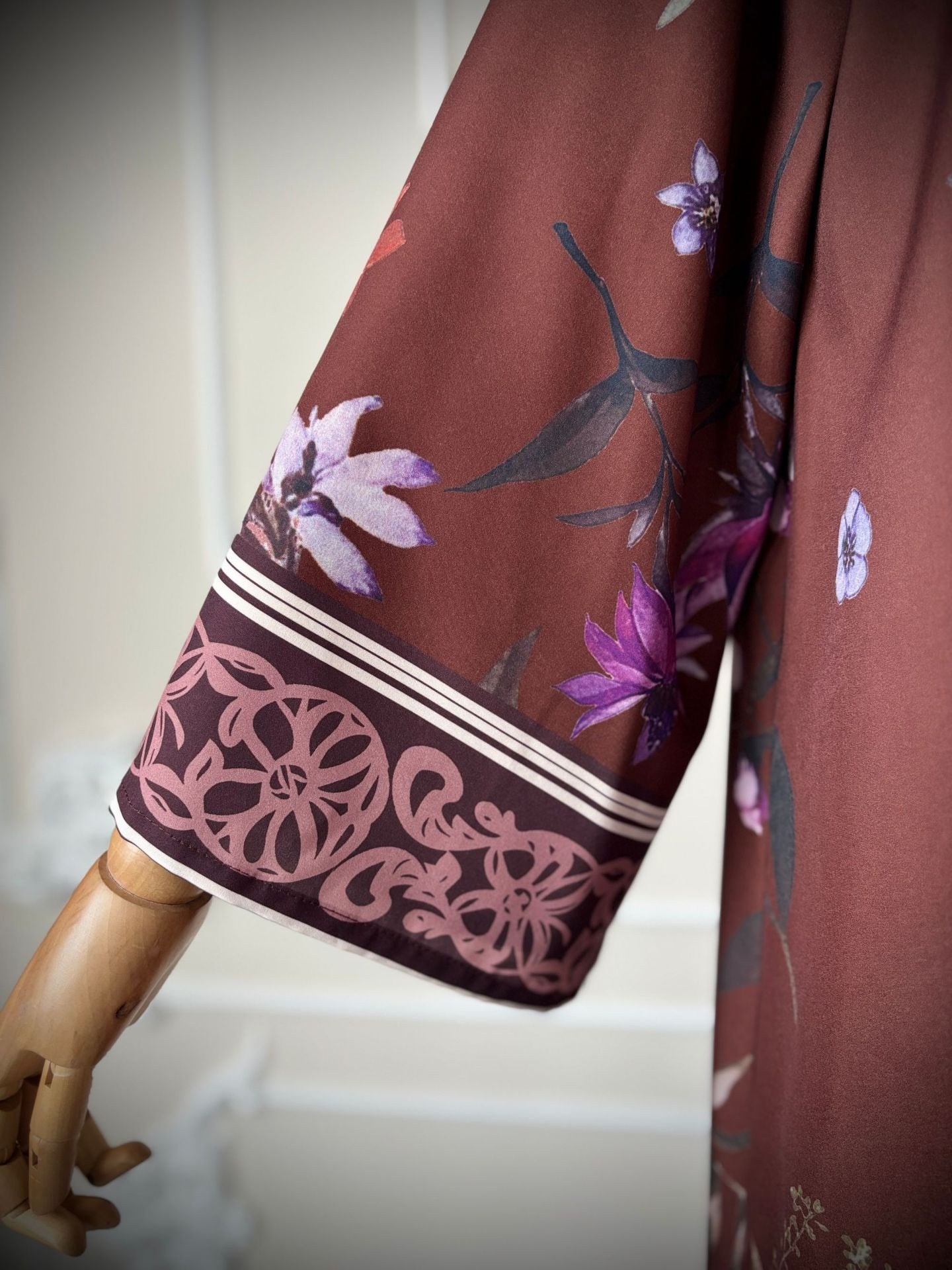 LM326 Cardigan Abaya Imprimé avec Hijab - Mode Islamique Modeste Femmes Musulmanes