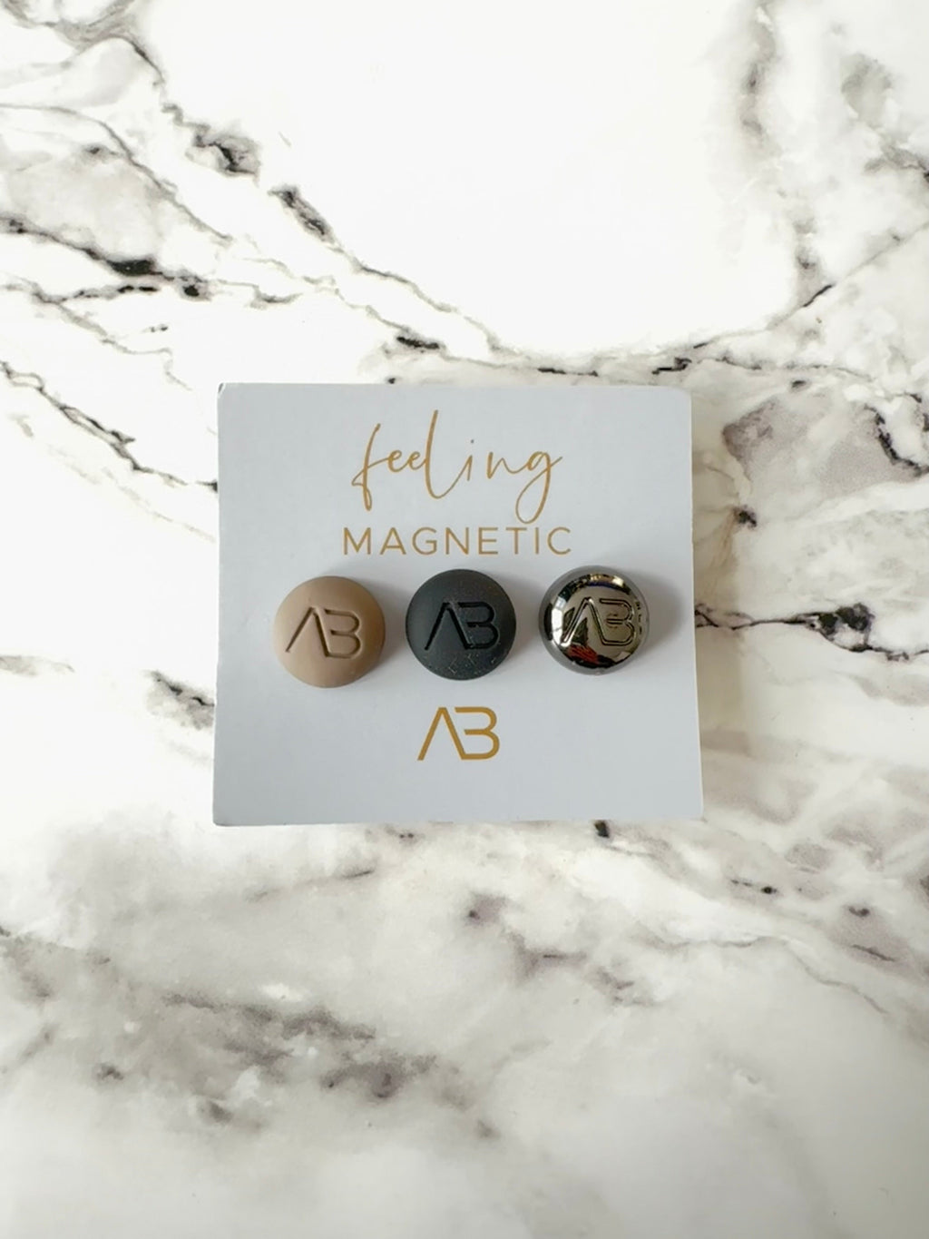 Lot de 3 Aimants Hijab Premium - Caviar, Noir Mat et Nude