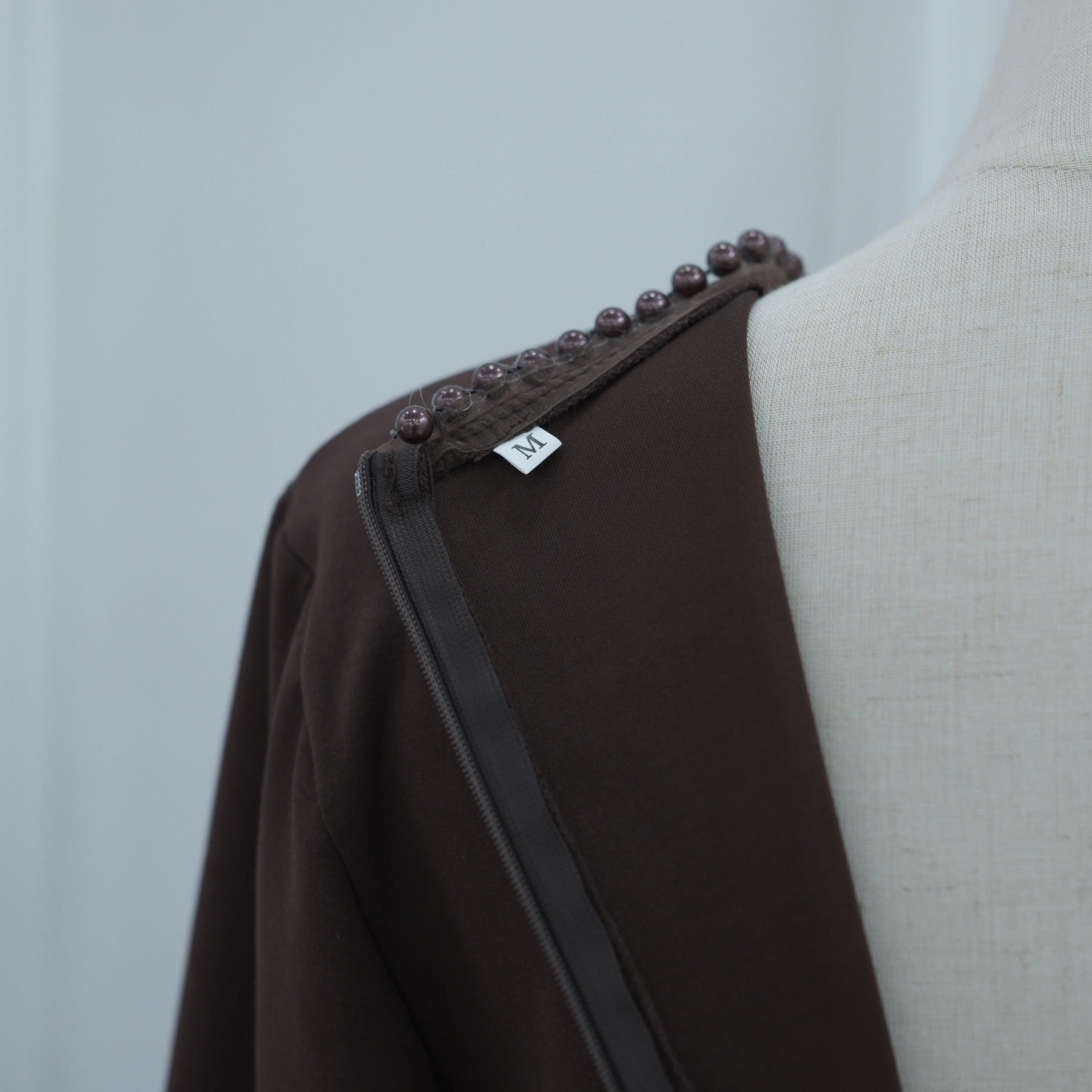 LM320 Ensemble Châle Perlé & Robe Manches Longues - Mode Modeste 2 Pièces