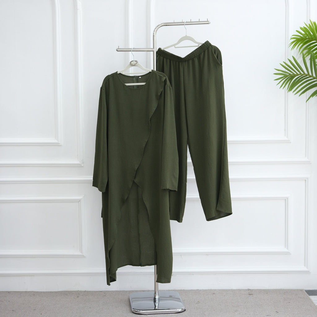 LM322 Ensemble Modeste 2 Pièces - Tenue Haut & Pantalon