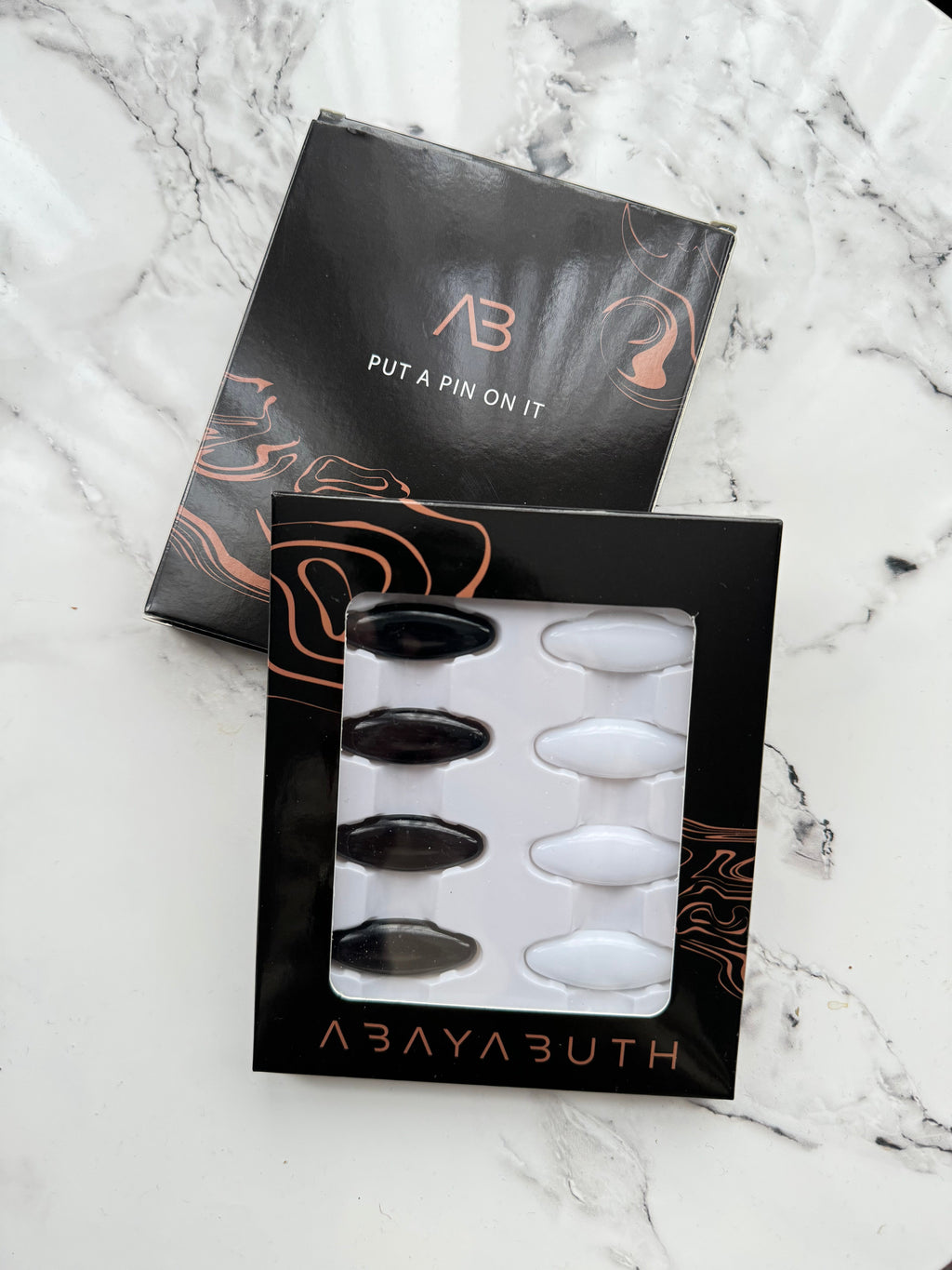 Épingles Hijab Premium - Noir & Blanc