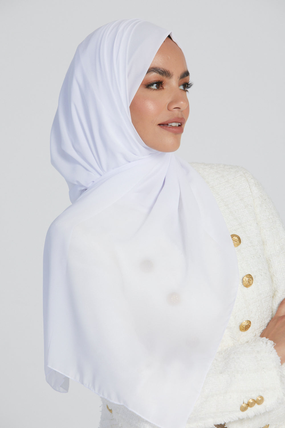 MAXI Hijab Georgette Luxe - Blanc