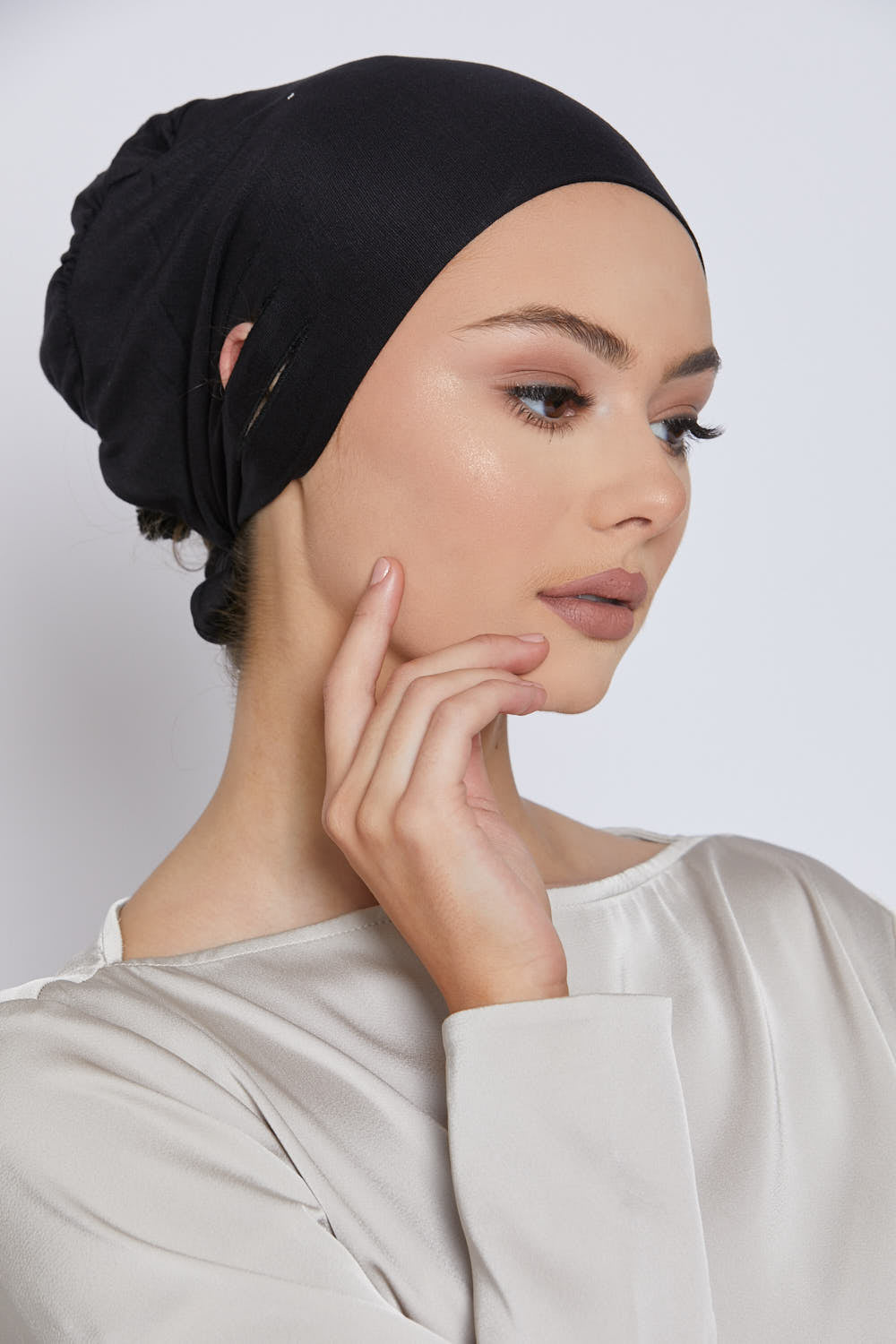 Bonnets Hijab Fente Noués Derrière