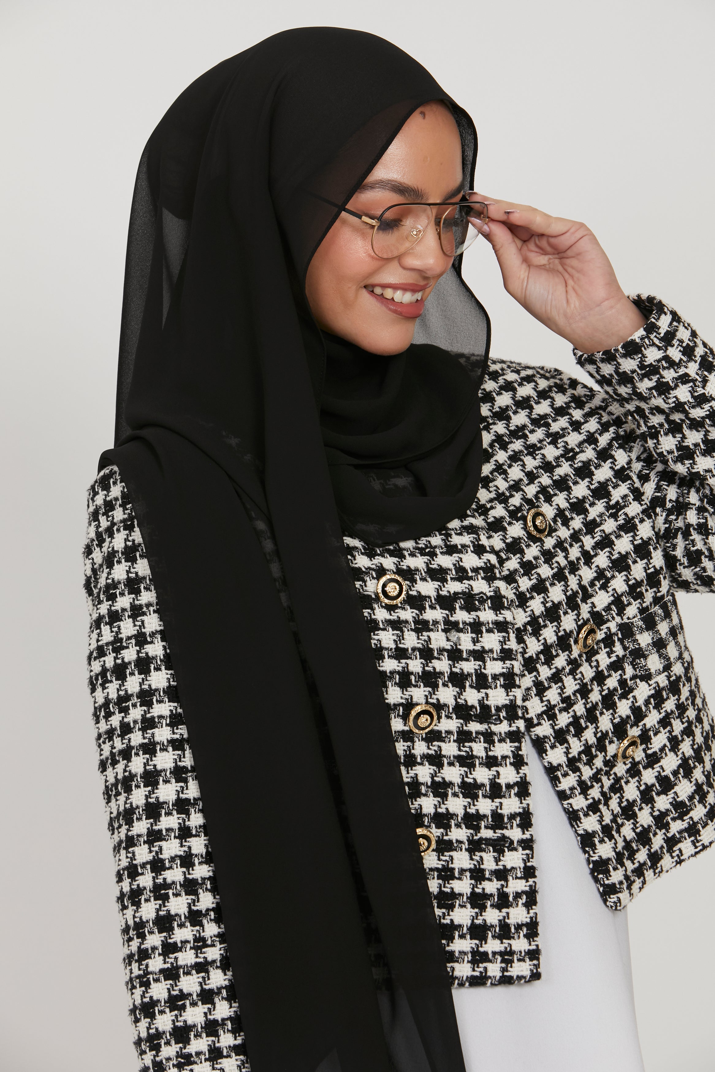 Hijab Georgette Mousseline Premium - Noir