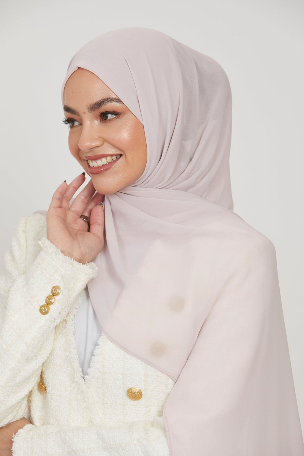 Hijab Georgette Mousseline Premium - Rose Clair