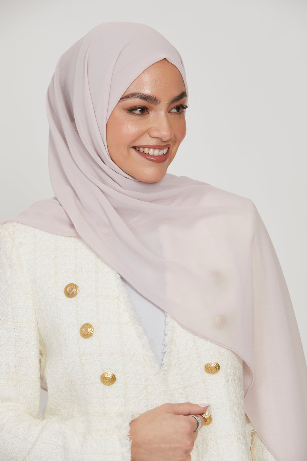 Hijab Georgette Mousseline Premium - Rose Clair