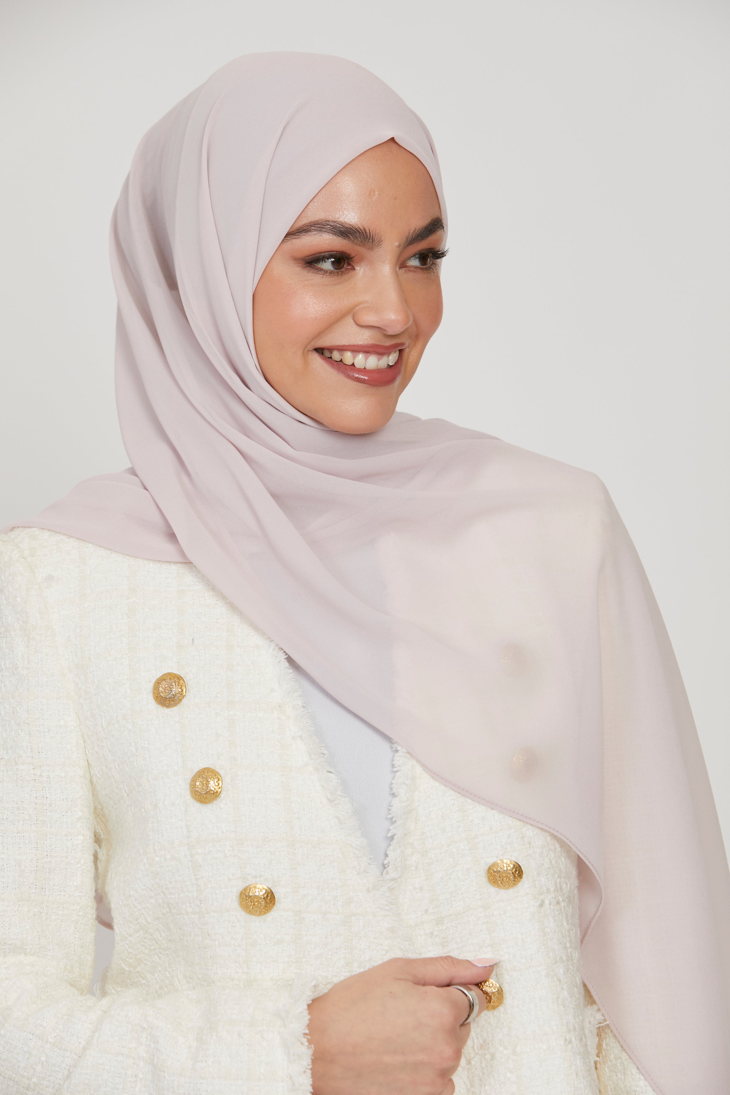 Hijab Georgette Mousseline Premium - Rose Clair