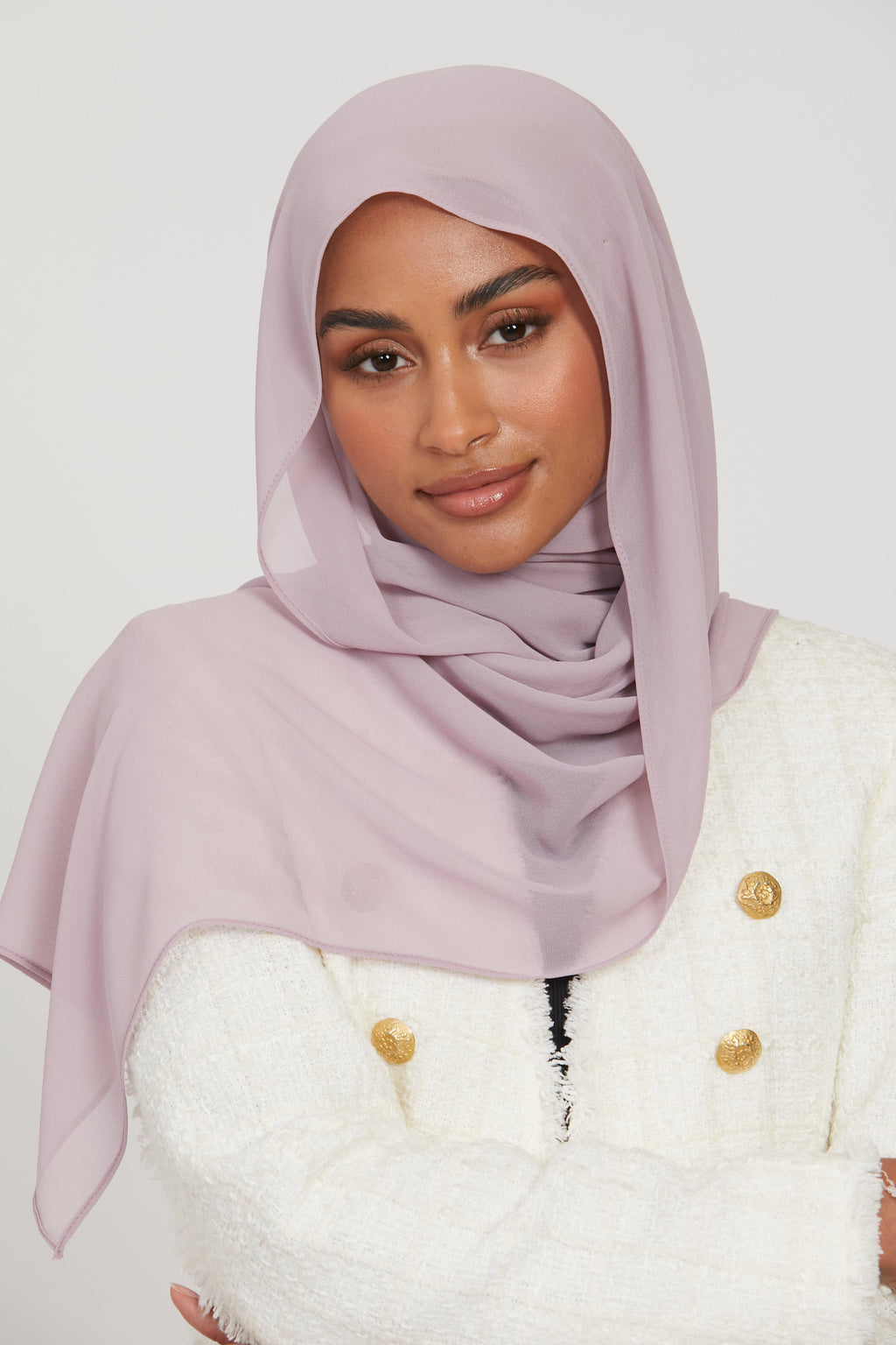 Hijab Georgette Mousseline Premium - Vison Lilas