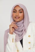 Hijab Georgette Mousseline Premium - Vison Lilas