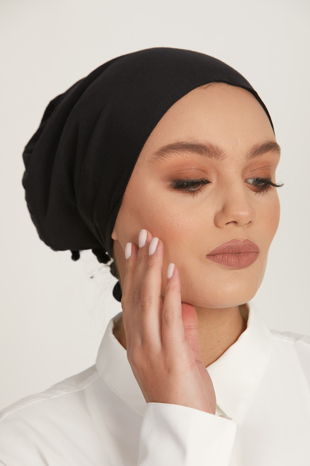 Bonnets Hijab Doublés Satin Noués Derrière Premium