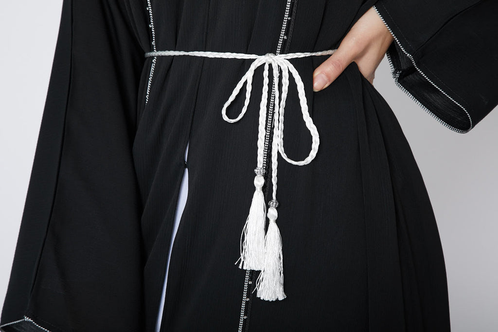 Ceinture Corde Tressée à Glands Slim - Blanche