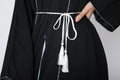 Ceinture Corde Tressée à Glands Slim - Blanche