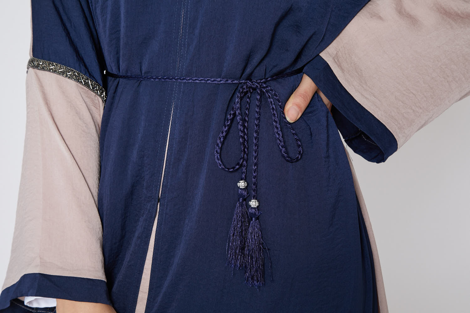 Ceinture Corde Tressée à Glands Slim - Marine