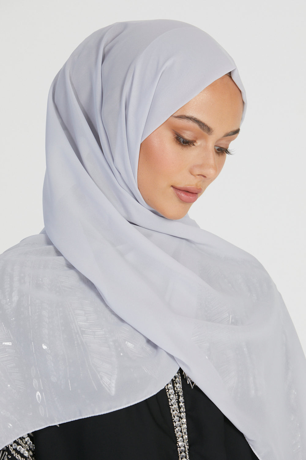 MAXI Hijab Georgette Luxe - Gris Clair