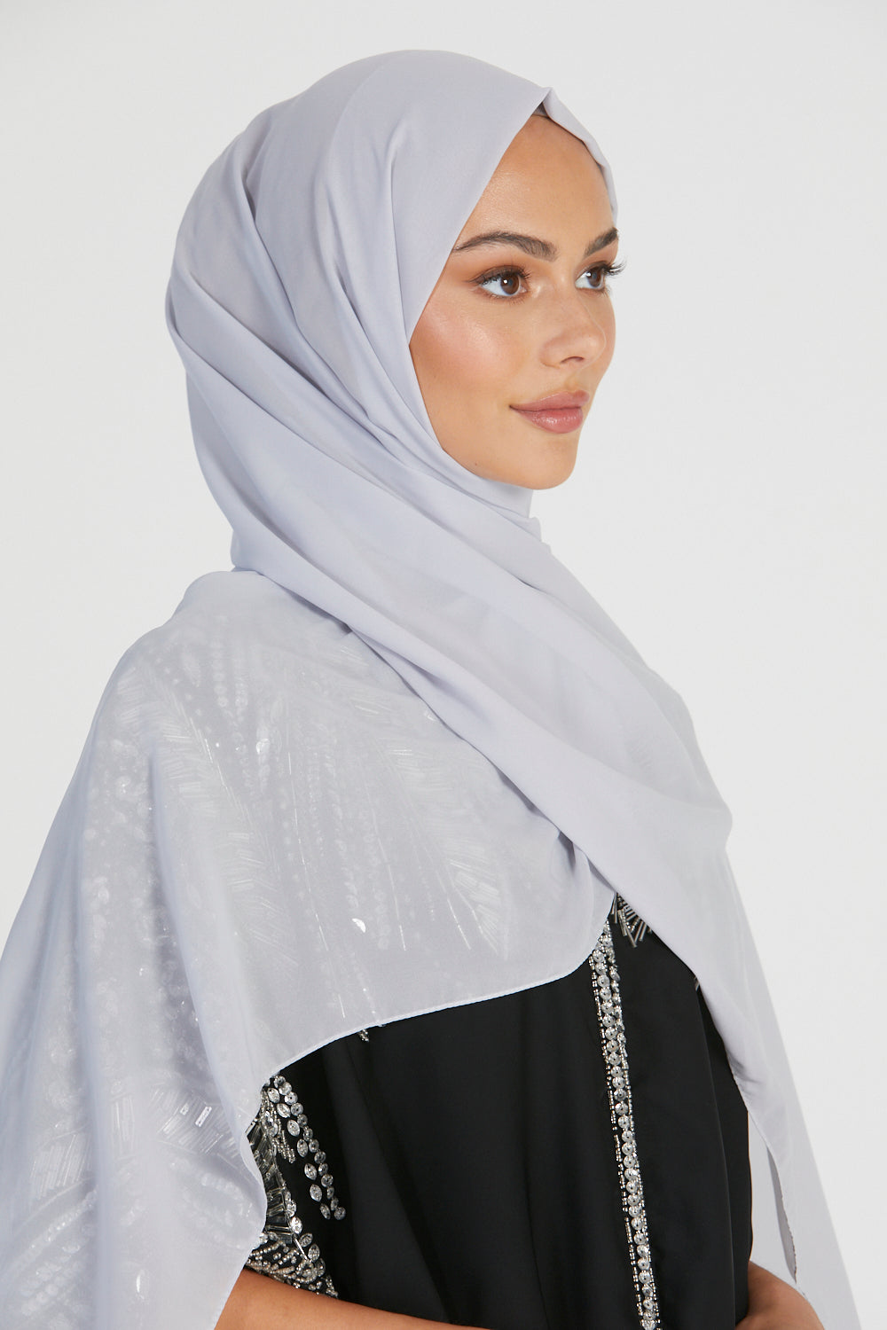 MAXI Hijab Georgette Luxe - Gris Clair
